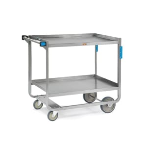 121-953 2 Level Stainless Utility Cart w/ 1000 lb Capacity, Raised Ledges