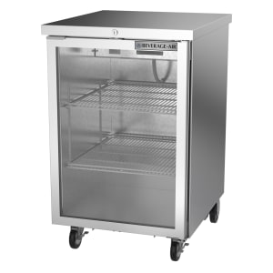 118-BB24HC1FGS 24" Bar Refrigerator - 1 Swinging Glass Door, Stainless, 115v