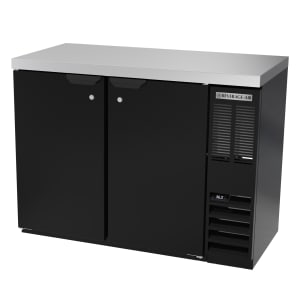118-BB48HC1FB27 48" Bar Refrigerator - 2 Swinging Solid Doors, Black, 115v