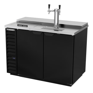118-DD50HC1CB 50 1/2" Kegerator Beer Dispenser w/ (2) Keg Capacity - (1) Column, Black, 115v