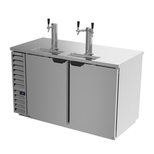 118-DD58HC1S 59" Kegerator Beer Dispenser w/ (3) Keg Capacity - (2) Columns, Stainless, 115v