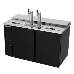 118-DD58HC1CB 59" Kegerator Beer Dispenser w/ (3) Keg Capacity - (2) Column, Black, 115v