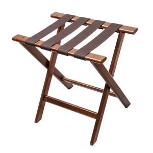 202-377DK1 Wood Luggage Rack w/ Flat Top - 19 3/4"W x 14"D x 19 3/4"H, Dark Finish