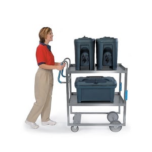 121-5920 2 Level Stainless Utility Cart w/ 700 lb Capacity, Raised Ledges