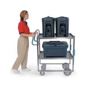 121-5930 2 Level Stainless Utility Cart w/ 700 lb Capacity, Raised Ledges