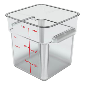 028-1195307 8 qt Square Food Storage Container - Polycarbonate, Clear