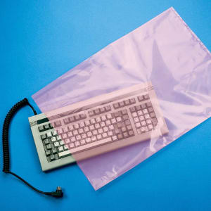 909-FAS20305 Open Ended Anti Static Bag - 5"L x 3"W, 2 mil LDPE, Pink