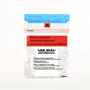 909-LABA610ABS Lab-Seal® Specimen Bags w/ Tamper-Evident, Removable Biohazard Symbol - Absorbent, Polyethylene