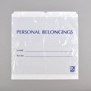 909-PB20203DSW Bottom Gusset Personal Belongings Bag w/ Cord string - 20" x 20", LDPE, White Opaque