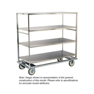 121-584 Queen Mary Cart - 4 Levels, 1000 lb. Capacity, Stainless, Flat Edges