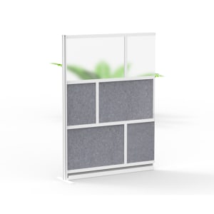 304-MW5370XFCG Modular Room Divider Add On Wall w/ PET & Acrylic Panels, 53"W x 70"H