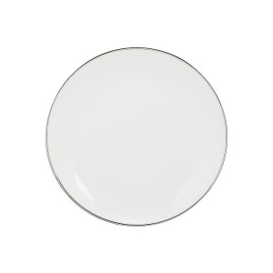 861-CPSL0005 6 5/8" Round Silver Line Bread & Butter Plate - Porcelain, White