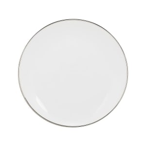 861-CPSL0002 9 1/2" Round Silver Line Luncheon Plate - Porcelain, White
