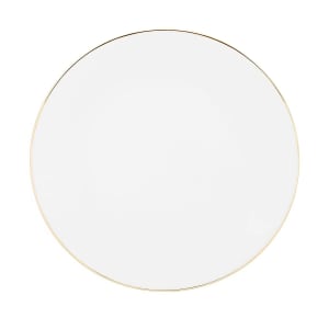 861-CPGL0001 10" Round Gold Line Dinner Plate - Porcelain, White