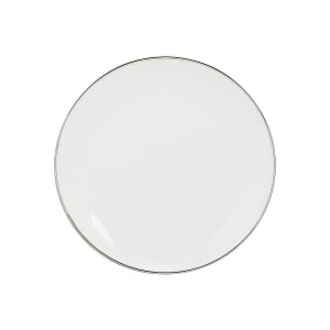 861-CPSL0004 7 5/8" Round Silver Line Salad Plate - Porcelain, White