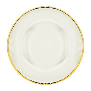 861-MRKLG340 12 3/4" Round Markle Charger Plate - Glass, Clear/Gold