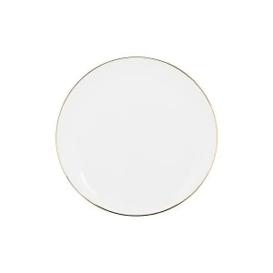 861-CPGL0005 6 5/8" Round Gold Line Bread & Butter Plate - Porcelain, White