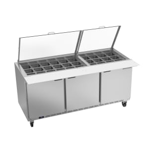 118-SPE72HC30MCL 72" Hydrocarbon Series Mega Top Sandwich/Salad Prep Table w/ Refrigerated Base, 115v