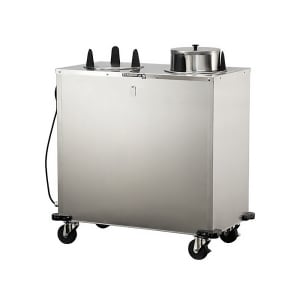 121-E6206 36 1/2" Heated Mobile Dish Dispenser w/ (2) Columns - Stainless, 120v