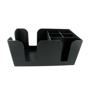 146-15000 Plastic Bar Caddy w/ (6) Compartments, Black