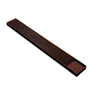 146-16000 Rectangular Bar Mat - 24 1/4" x 3 1/4", Rubber, Brown