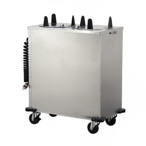 121-6206208 32" Heated Mobile Dish Dispenser w/ (2) Columns - Stainless, 208v/1ph