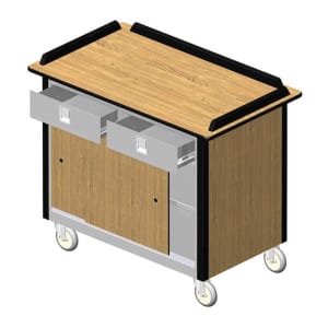 121-69020RED Food Cart w/ Drawers, 44 1/2"L x 24 1/2"W x 37 3/4"H, Red