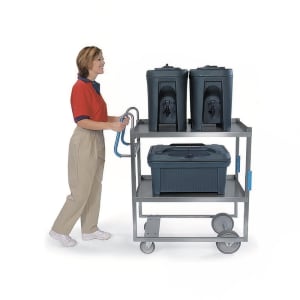 121-7030 2 Level Stainless Utility Cart w/ 700 lb Capacity, Raised Ledges