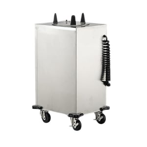 121-6100208 22 1/2" Heated Mobile Dish Dispenser w/ (1) Column - Stainless, 208v/1ph