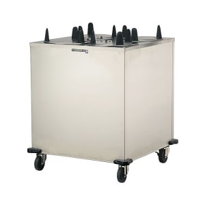 121-6406208 32" Heated Mobile Dish Dispenser w/ (4) Columns - Stainless, 208v/1ph