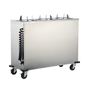 121-965208 45" Heated Mobile Dish Dispenser w/ (3) Columns - Stainless, 208v/1ph