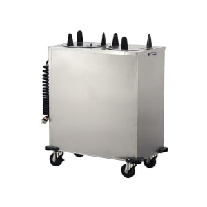 121-6209 32" Heated Mobile Dish Dispenser w/ (2) Columns - Stainless, 120v