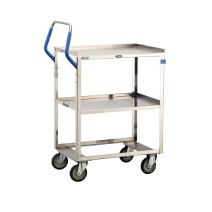 121-6810 2 Level Stainless Utility Cart w/ 500 lb Capacity, Raised Ledges