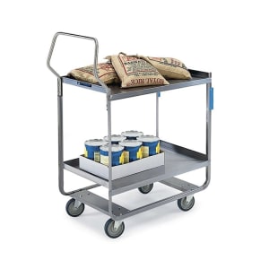 121-4721 2 Level Stainless Utility Cart w/ 700 lb Capacity, Raised Ledges