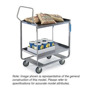 121-4510 2 Level Stainless Utility Cart w/ 700 lb Capacity, Raised Ledges