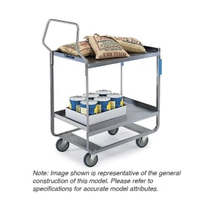 121-4511 2 Level Stainless Utility Cart w/ 700 lb Capacity, Raised Ledges