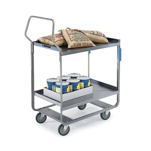 121-4522 2 Level Stainless Utility Cart w/ 700 lb Capacity, Raised Ledges
