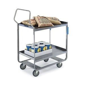 121-4722 2 Level Stainless Utility Cart w/ 700 lb Capacity, Raised Ledges