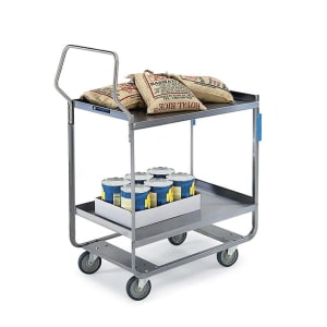 121-4758 2 Level Stainless Utility Cart w/ 700 lb Capacity, Raised Ledges