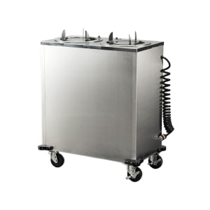 121-917208 30 5/8" Heated Mobile Dish Dispenser w/ (2) Columns - Stainless, 208v/1ph