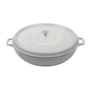 284-CA015AWHBKCC 7 1/2 qt Ceramic Coated Aluminum Braising Pan, Antique White