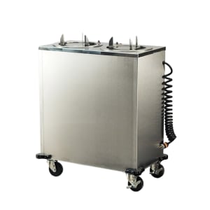 121-E917 36 1/2" Heated Mobile Dish Dispenser w/ (2) Columns - Stainless, 120v