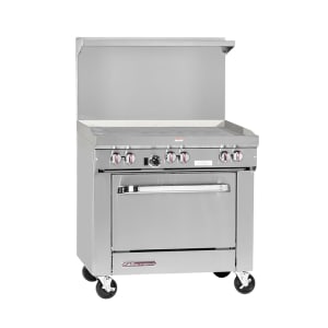 348-S36A3TLP 36" Gas Range w/ Full Griddle & Convection Oven, Liquid Propane