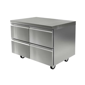 032-D4460NP 60"W Undercounter Refrigerator w/ (2) Sections & (4) Drawers, 115v