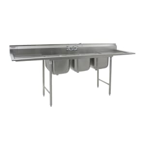 241-41418324 108" 3 Compartment Sink w/ 18"L x 24"W Bowl, 13 1/2" Deep