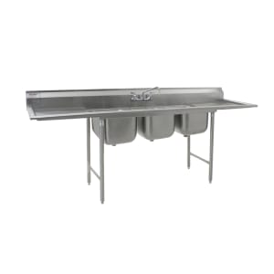241-31418324 108" 3 Compartment Sink w/ 18"L x 24"W Bowl, 13 1/2" Deep