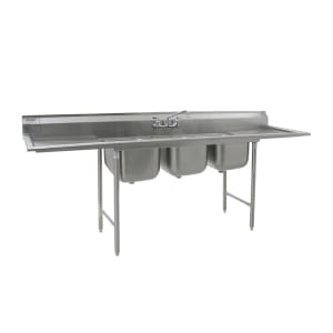 241-41416324 102" 3 Compartment Sink w/ 16"L x 20"W Bowl, 13 1/2" Deep