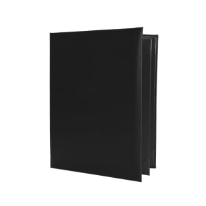 287-OM4V8511 Folding Menu Cover w/ (4) Panels - 8 1/2" x 11", Padded, Black