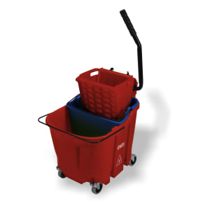 028-9690405 35 qt Mop Bucket Combo - Side Press Wringer, Soiled Water Insert, Polypropylene, Red