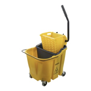 028-9690404 35 qt Mop Bucket Combo - Side Press Wringer, Soiled Water Insert, Polypropylene, Yellow